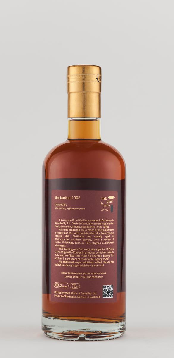 005: Barbados Foursquare Rum 2005, 15 Years, 60.2% – Malt, Grain & Cane Pte  Ltd